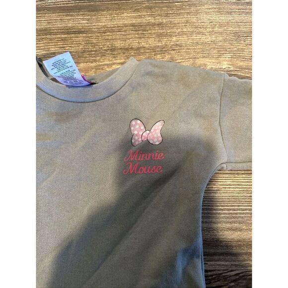 Toddler Girls' Minnie Mouse Printed Sweatshirt Dress - Green 18M. NWT. Y - Picture 3 of 6